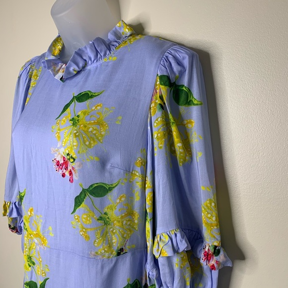 Cynthia Rowley Tayla Floral Mini Ruffle Dress 4 - Picture 9 of 16